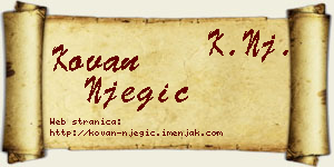 Kovan Njegić vizit kartica